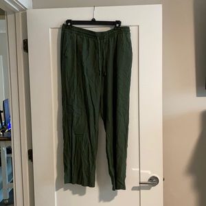 Army green linen pants